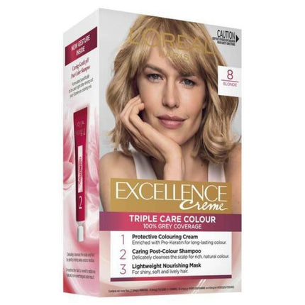 L'Oreal Excellence 8 Blonde Hair Colour - OhYouLuckyDuck.com.au