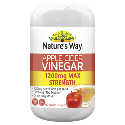 Natures Way Apple Cider Vinegar 1200mg Max Strength 90 Tablets - OhYouLuckyDuck.com.au