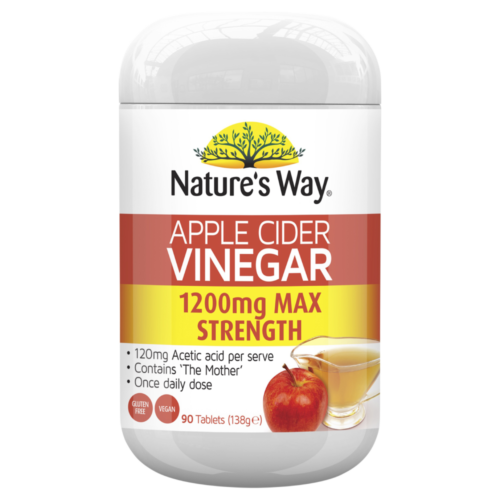 Natures Way Apple Cider Vinegar 1200mg Max Strength 90 Tablets - OhYouLuckyDuck.com.au