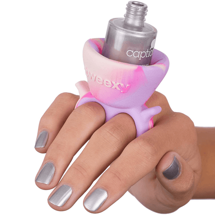 Tweexy Nail Polish Bottle Holder Washable Wearable Ring Silicone Assorted - OhYouLuckyDuck.com.au