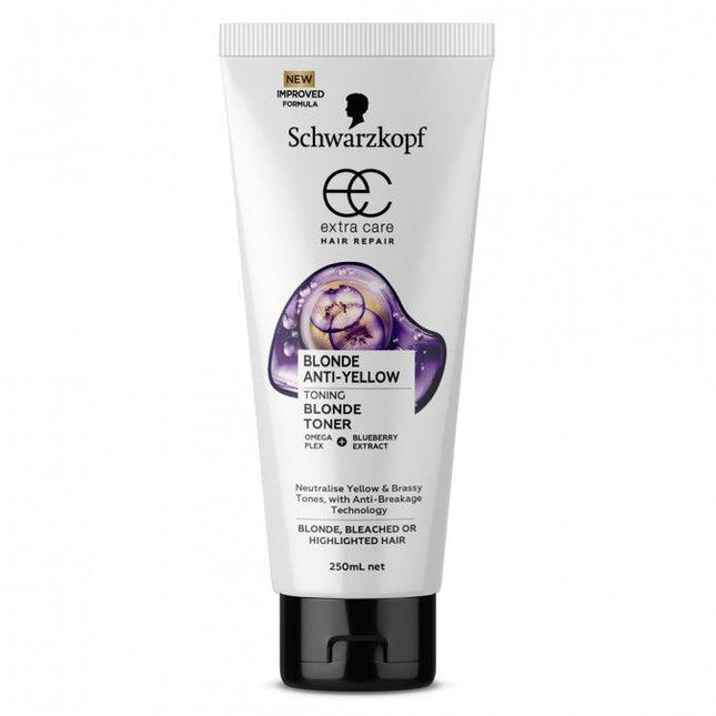 Schwarzkopf Extra Care Blonde Anti-Yellow Toning Blonde Toner 250ml - OhYouLuckyDuck.com.au