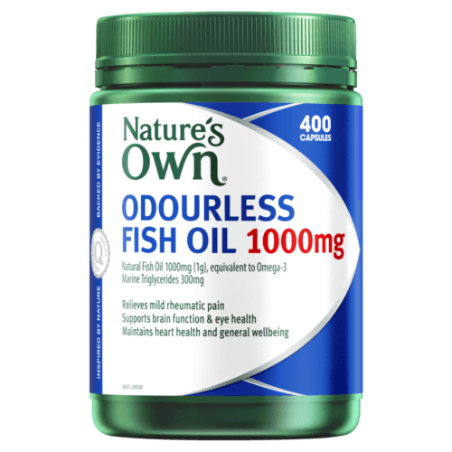 Natures Own Odourless Fish Oil 1000mg 400 Capsules - OhYouLuckyDuck.com.au
