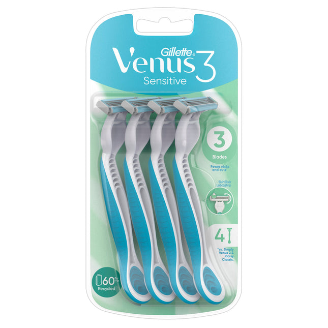 Gillette Venus Simply3 Sensitive Disposable Razors 4 Pack