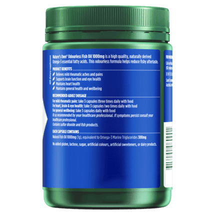 Natures Own Odourless Fish Oil 1000mg 400 Capsules - OhYouLuckyDuck.com.au
