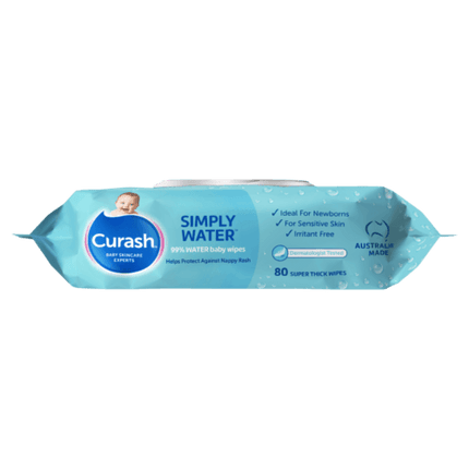 Curash Simply Water Baby Wipes 80 Pack - OhYouLuckyDuck.com.au