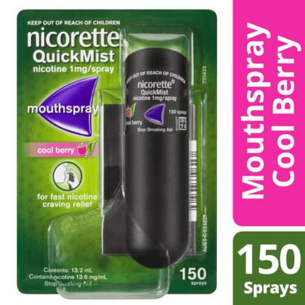 Nicorette Nicotine QuickMist Cool Berry Spray 150 Sprays - OhYouLuckyDuck.com.au