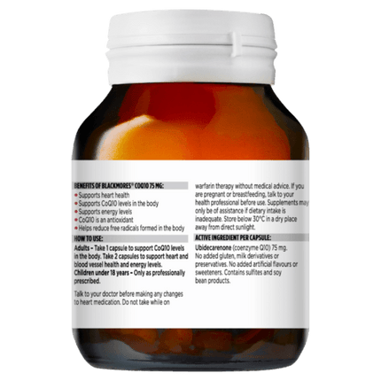 Blackmores CoQ10 75mg Capsules 90 - OhYouLuckyDuck.com.au