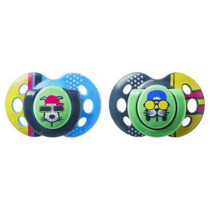 Tommee Tippee Closer to Nature Fun Style Soothers 18-36m 2 Pack - OhYouLuckyDuck.com.au