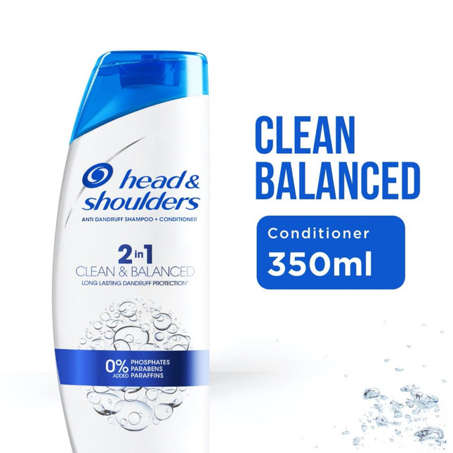 Head & Shoulders Clean & Balanced 2in1 Shampoo & Conditioner 350ml - OhYouLuckyDuck.com.au