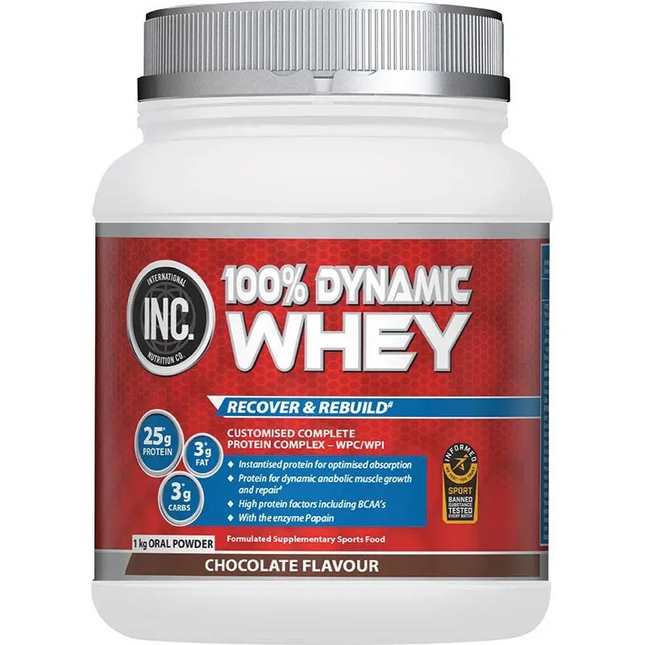 INC 100 Dynamic Whey Protein Powder Chocolate Flavour 1KG