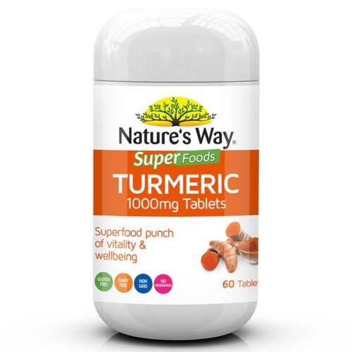 Natures Way Super Foods Turmeric 1000mg 60 Tablets - OhYouLuckyDuck.com.au