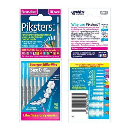 Piksters Size 0 Grey 10 Pack - OhYouLuckyDuck.com.au