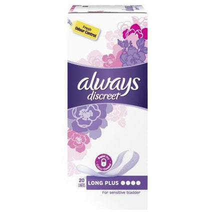 Always Discreet Long Plus Liners - 20 Pack - OhYouLuckyDuck.com.au