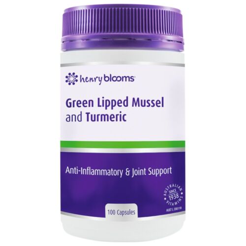 Blooms Green Lipped Mussel & Turmeric Caps 100 - OhYouLuckyDuck.com.au