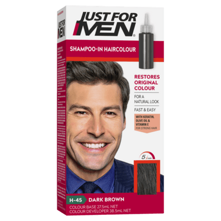 Just For Men Shampoo-In Hair Colour Medium Dark Brown - OhYouLuckyDuck.com.au