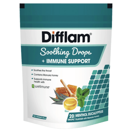 Difflam Soothing Drops + Immune Support Eucalyptus Menthol 20 Drops - OhYouLuckyDuck.com.au
