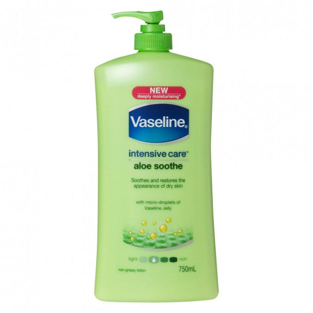 Vaseline Intensive Care Body Lotion Aloe Soothe 750ML - OhYouLuckyDuck.com.au
