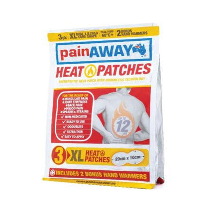 Pain Away Heat Patches XL 3 Pack - OhYouLuckyDuck.com.au