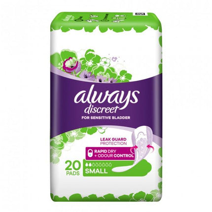 Always Discreet Sensitive Bladder Leak Protection Small 20 pack - OhYouLuckyDuck.com.au