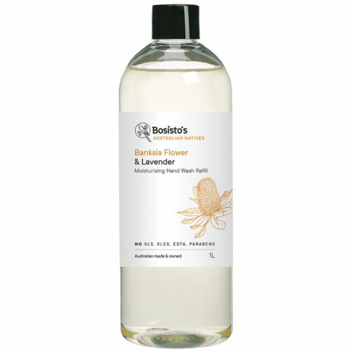 Bosistos Banksia Flower And Lavender Moisturising Hand Wash Refill 1 Litre - OhYouLuckyDuck.com.au