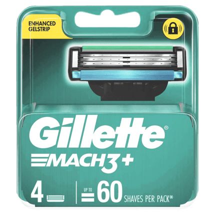 Gillette Mach3+ Replacement Cartridges 4 Pack - OhYouLuckyDuck.com.au