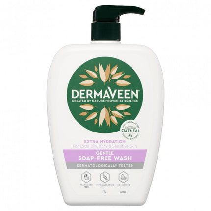 DermaVeen Extra Gentle Soap Free Wash - 1L - OhYouLuckyDuck.com.au