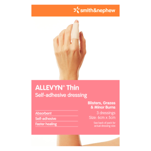 Allevyn Thin Self-Adhesive Dressing 3 Pack (6cm x 5cm) - OhYouLuckyDuck.com.au