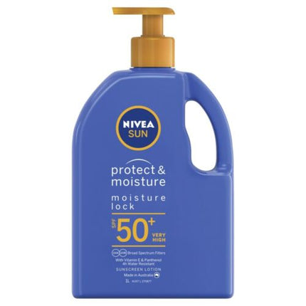 Nivea Protect & Moisture Moisturising Sunscreen Pump SPF50+ 1L - OhYouLuckyDuck.com.au