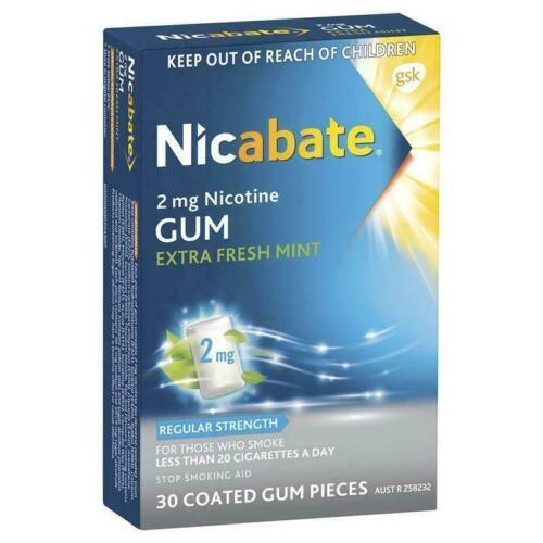 Nicabate 2mg Extra Fresh Mint Gum 30 Pieces - OhYouLuckyDuck.com.au