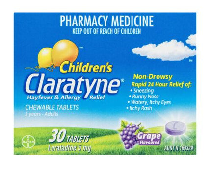 Claratyne Childrens Chewable 30 Tablets - OhYouLuckyDuck.com.au