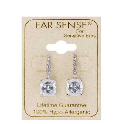 Earsense Ch217 Square 8Mm Crystal Drop Earring