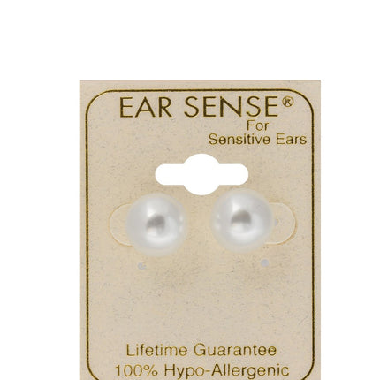 Ear Sense Pearl Stud Earrings for Sensitive Ears 10 mm