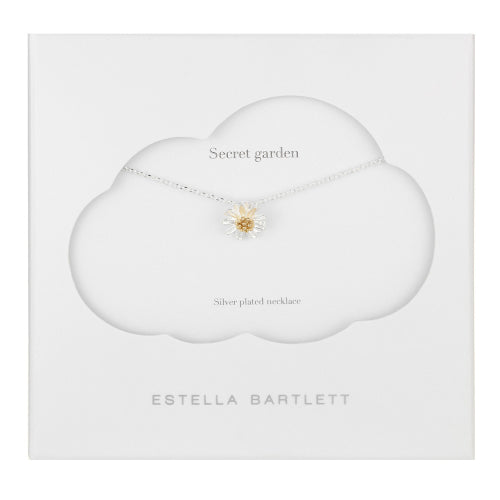 Estella Bartlett Wildflower Pendant Necklace Silver Plated Botanical Jewelry for Women