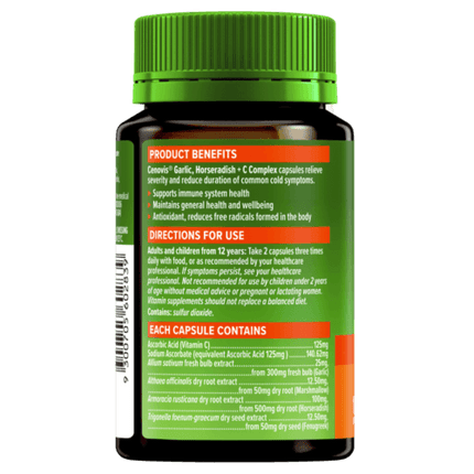 Cenovis Garlic And Horseradish + C Complex 120 Capsules - OhYouLuckyDuck.com.au