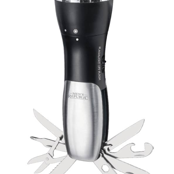 Mens Republic  Multi Tool Survival Flashlight with 10 Functions