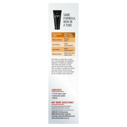 Schwarzkopf Live Colour Aztec Copper 75ml - OhYouLuckyDuck.com.au