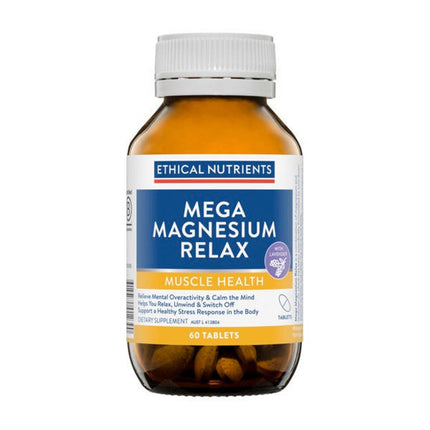Ethical Nutrients Mega Magnesium Relax 60 tablets - OhYouLuckyDuck.com.au