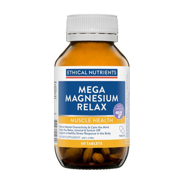 Ethical Nutrients Mega Magnesium Relax 60 tablets - OhYouLuckyDuck.com.au