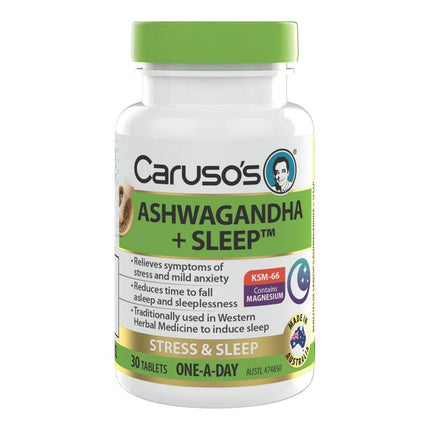 Carusos Ashwagandha Plus Sleep Tabs 30