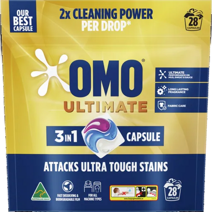 OMO Ultimate 3 in 1 Laundry Capsules 28 PCS