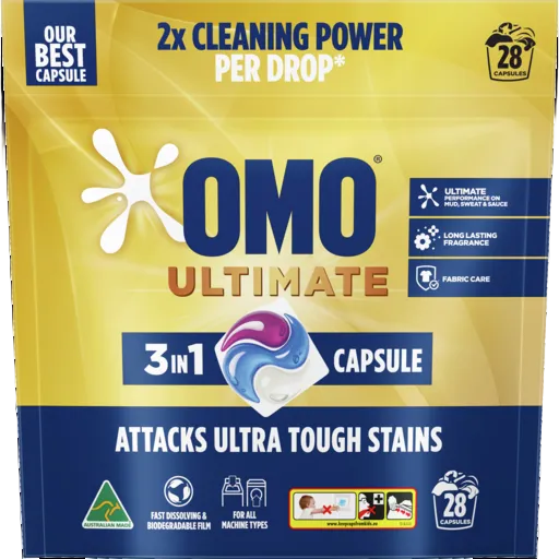 OMO Ultimate 3 in 1 Laundry Capsules 28 PCS