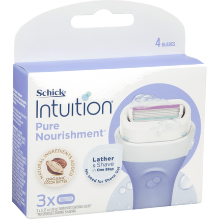 Schick Intuition Pure Nourishment Razor Blade Refills 3