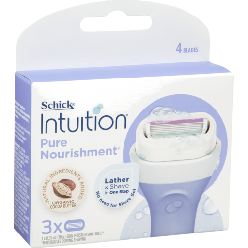 Schick Intuition Pure Nourishment Razor Blade Refills 3