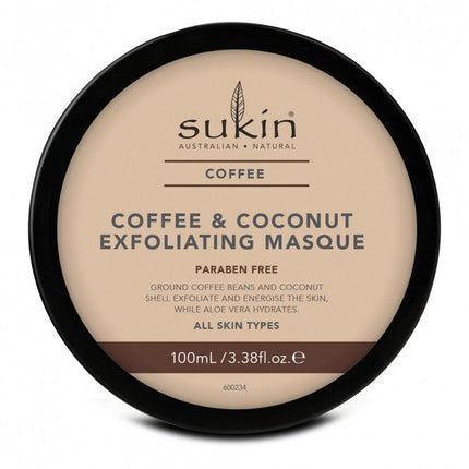 Sukin Coffee & Coconut Exfoliating Face Mask 100ml - OhYouLuckyDuck.com.au