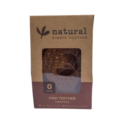 Natural Rubber Soother Fish Teether 2 Pack - OhYouLuckyDuck.com.au
