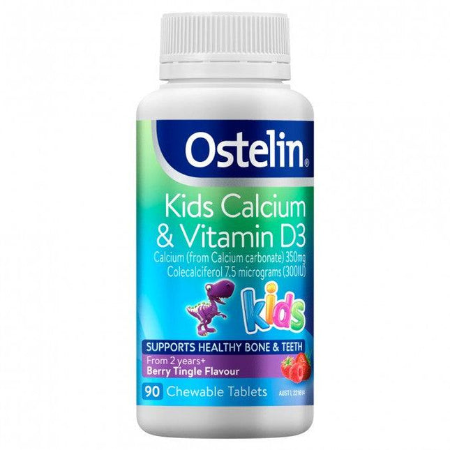 Ostelin Kids Calcium & Vitamin D3 Chewable 90 Tablets - OhYouLuckyDuck.com.au