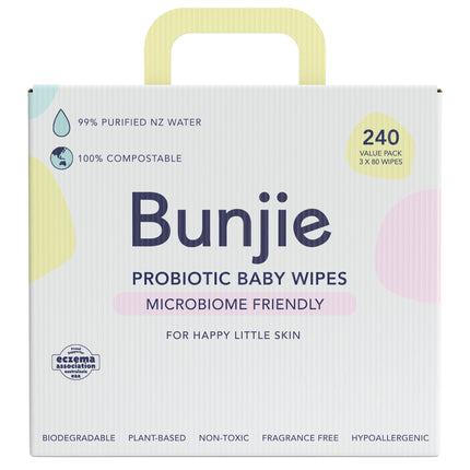 Bunjie Baby Wipes Probiotic 3X80