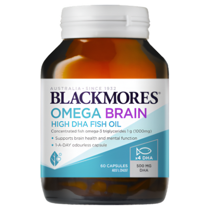 Blackmores Omega Brain High DHA Fish Oil 60 Capsules - OhYouLuckyDuck.com.au