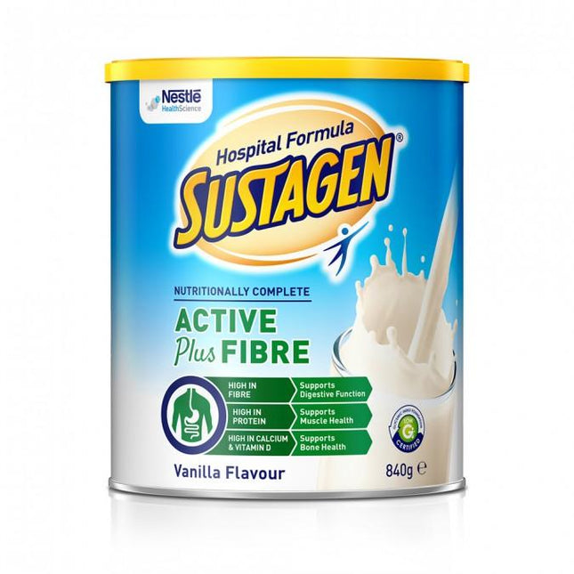Sustagen Hospital Formula Plus Fibre Vanilla 840g - OhYouLuckyDuck.com.au