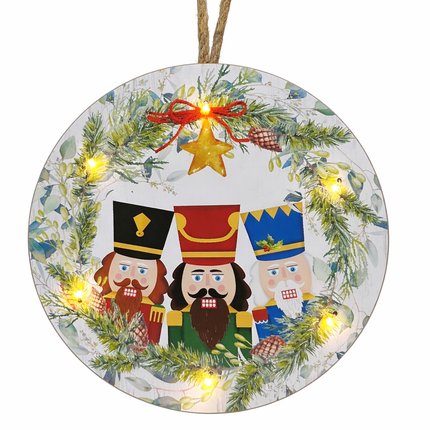GiftoLicious Christmas LED Light Up Bauble Wall Plaque Hanging Decoration 30CM x 25CM